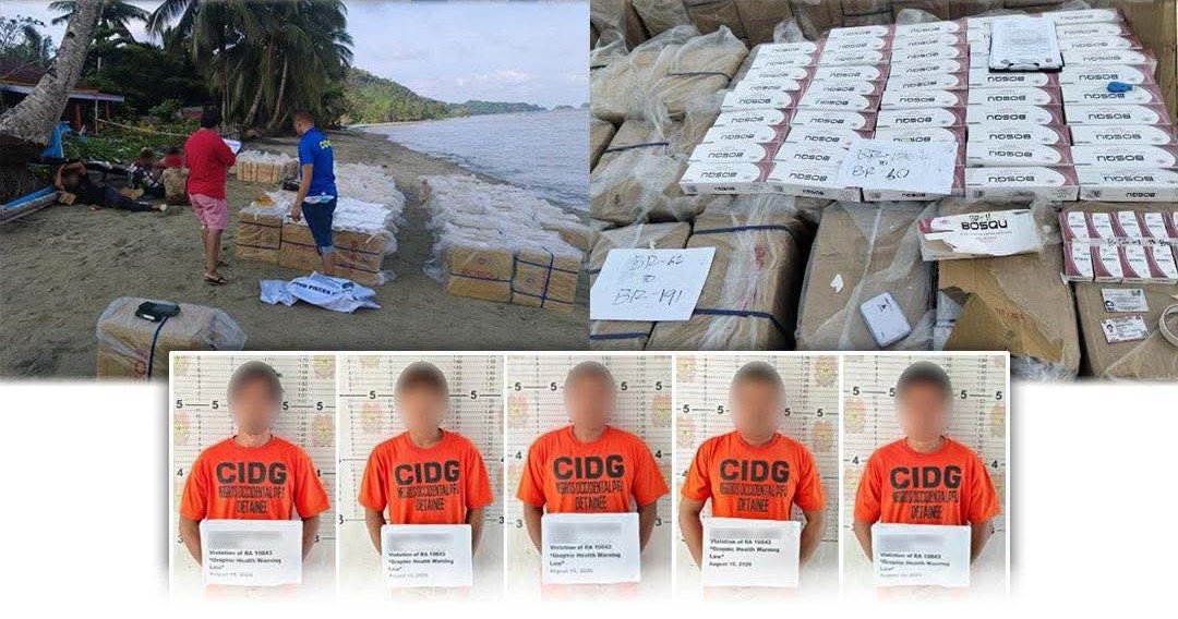 P6.5-M ilegal na sigarilyo, nasabat; 5 timbog sa Negros